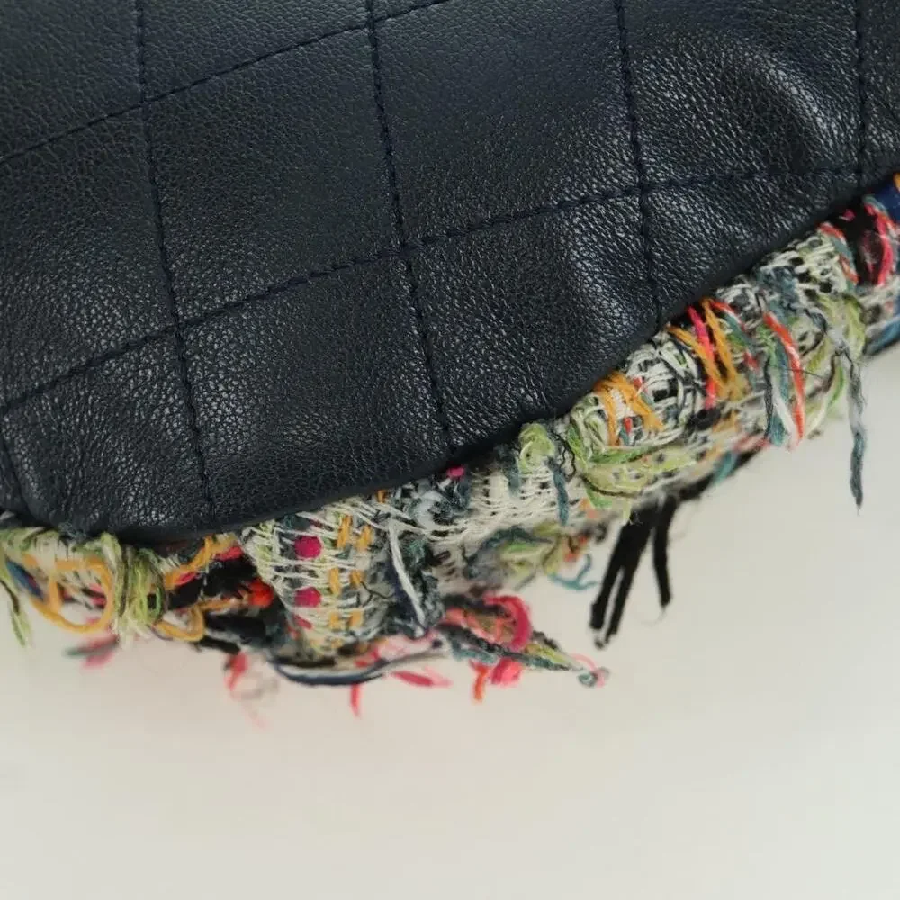 Chanel Matelasse Tweed Chain Crossbody Bag Multicolor